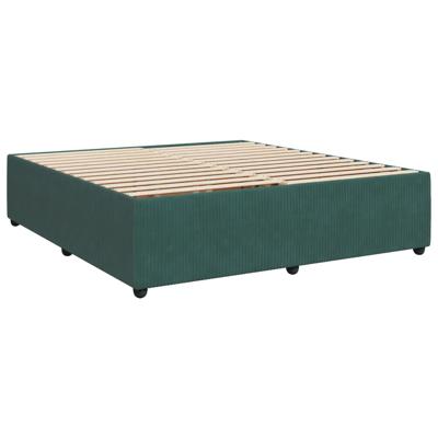 Boxspring met matras fluweel donkergroen 200x200 cm - thumbnail