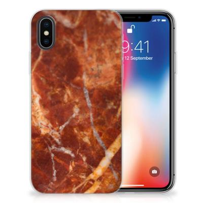 Apple iPhone X | Xs | TPU | Siliconen hoesje | Marmer Bruin Apple iPhone X | Xs | TPU | Siliconen hoesje | Marmer Bruin