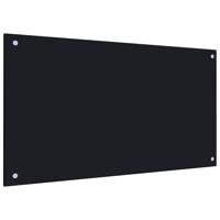 VidaXL Spatscherm keuken 90x50 cm gehard glas zwart - thumbnail