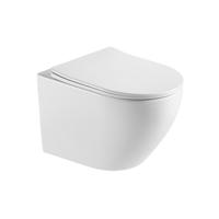 Wandcloset BWS Mudo Rimless met Toiletzitting Softclose en Quickrelease Mat Wit - thumbnail