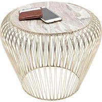 Kare Bijzettafel Beam Grijs Marmer Messing 43cm - thumbnail