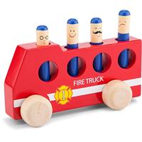 New Classic Toys houten pop-up brandweerauto - thumbnail