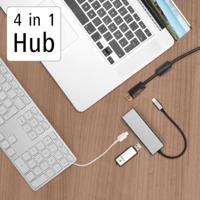 Hama USB-C (USB 3.2 Gen 2) multiport hub 4 poorten Grijs - thumbnail