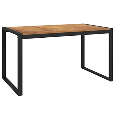 Tuintafel met U-vormige poten 140x80x75 cm massief acaciahout