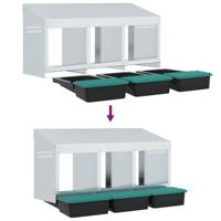 Kippennestkast 3 compartimenten wandmontage gegalvaniseerd staal - thumbnail