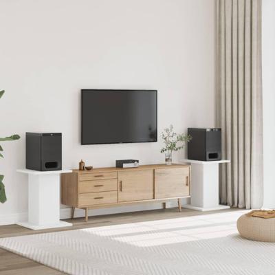 Speakerstandaards 2 st 30x30x60 cm bewerkt hout wit Speakerstandaards 2 st 30x30x60 cm bewerkt hout wit