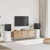 Speakerstandaards 2 st 30x30x60 cm bewerkt hout wit - thumbnail
