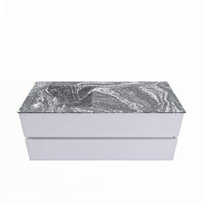 MONDIAZ VICA-DLUX 120cm badmeubel onderkast Cale 2 lades. Inbouw wastafel CLOUD links 1 kraangat, kleur Lava.