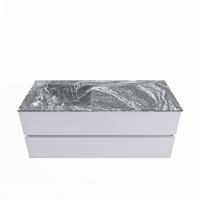 MONDIAZ VICA-DLUX 120cm badmeubel onderkast Cale 2 lades. Inbouw wastafel CLOUD links 1 kraangat, kleur Lava. - thumbnail