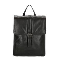PORTO dames rugzak met klep midi zwart - thumbnail
