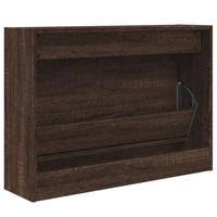 Schoenenkast 80x21x57 cm bewerkt hout bruineikenkleurig - thumbnail