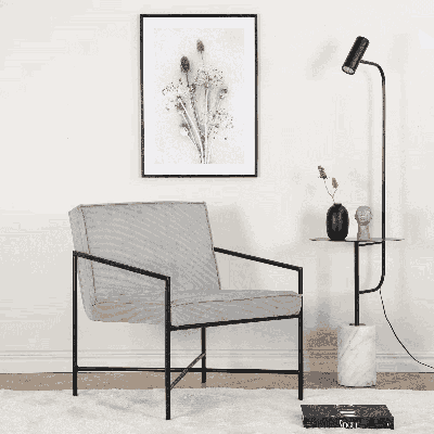 Nohr Fauteuil 'Sidra' Rib, kleur Grijs