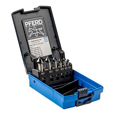 PFERD TOOLS SET KES HSS DIN 335 C90° 6 HC-FEP 25202160 Kegelverzinkboorset 6.3 mm, 8.3 mm, 10.4 mm, 12.4 mm, 16.5 mm, 20.5 mm HSS 1 stuk(s) PFERD TOOLS SET KES HSS DIN 335 C90° 6 HC-FEP 25202160 Kegelverzinkboorset 6.3 mm, 8.3 mm, 10.4 mm, 12.4 mm, 16.5 mm, 20.5 mm HSS 1 stuk(s)