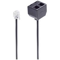 Shiverpeaks Telefoon (analoog) Adapter [1x RJ10-stekker 4p4c - 2x RJ10-bus 4p4c] 0.15 m Zwart - thumbnail