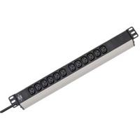 Brennenstuhl 1390007112 Alu-Line 19" PDU | Server Stekkerdoos | 10A met 12x C13 Stopcontacten | C14 UPS-Stekker | 2 meter - thumbnail