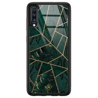 Samsung Galaxy A50 glazen hardcase - Abstract groen - thumbnail