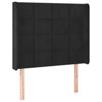 Hoofdbord met randen 83x16x78/88 cm fluweel zwart - thumbnail