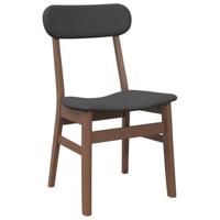 Eetkamerstoelen met kussens 2 st massief hout rubber bruin - thumbnail