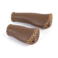 Velo leer ergo 92/135mm donkerbruin fiets handvat - thumbnail