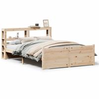 Bedframe met hoofdbord massief grenenhout 150x200 cm - thumbnail