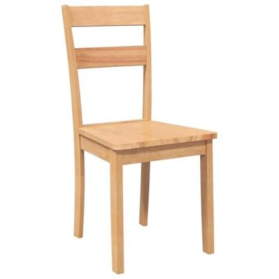 Eetkamerstoelen 2 st massief hout naturel rubber