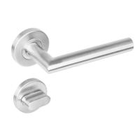 Deurkruk Niesen geveerd op rozet ø53x8 mm + 7mm nokken met WC-sluiting 8mm rvs geborsteld - thumbnail