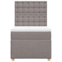 Boxspring met matras stof taupe 90x190 cm - thumbnail