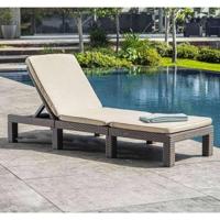 ALLIBERT fauteuil van geweven hars imitatie met kussens - 4 standen - Daytona - Beige - thumbnail