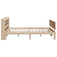 Bedframe met hoofdbord massief grenenhout 120x190 cm - thumbnail