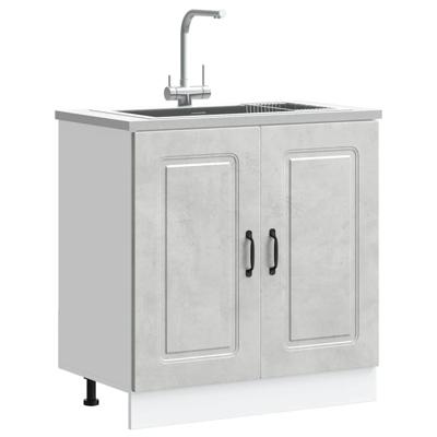 Spoelbakonderkast Kalmar 80x46x81,5 cm bewerkt hout betongrijs Spoelbakonderkast Kalmar 80x46x81,5 cm bewerkt hout betongrijs