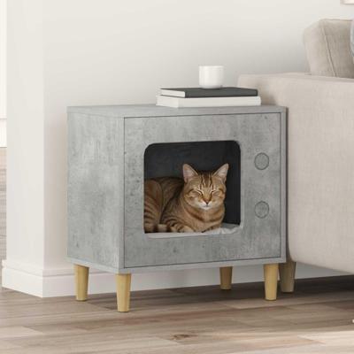 Kattenhuis Beton 51 x 30 x 52 cm Bewerkt hout Kattenhuis Beton 51 x 30 x 52 cm Bewerkt hout