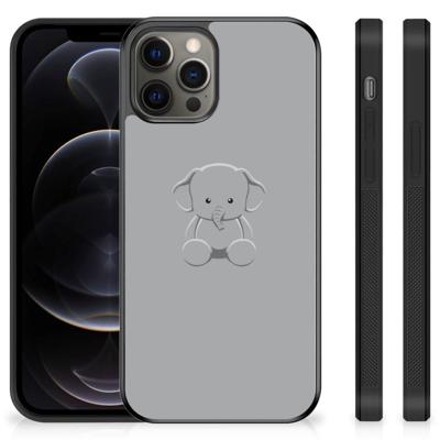 iPhone 12 Pro Max | Bumper Hoesje | Grijs Baby Olifant iPhone 12 Pro Max | Bumper Hoesje | Grijs Baby Olifant