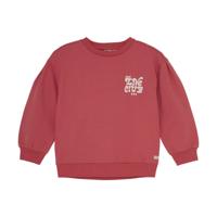 Daily7 winter sweater meisjes - rood - brushed print - thumbnail