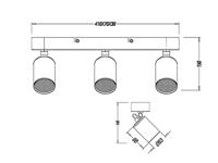 Pago - LED plafondlamp - 3 spots - Draaibaar en dimbaar - GU10 - Kantelbaar - Plafondspot - Voor binnen - Zwart - thumbnail