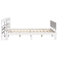 Bedframe met hoofdeinde zonder matras 140x200 cm wit - thumbnail