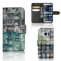 Wallet Case met Pasjes Samsung Galaxy S7 Spijkerbroeken - thumbnail