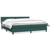 Boxspring met matras fluweel donkergroen 140x190 cm - thumbnail