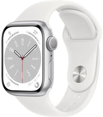 Refurbished Apple Watch Series 8 GPS 41 mm Zilver Als nieuw Refurbished Apple Watch Series 8 GPS 41 mm Zilver Als nieuw