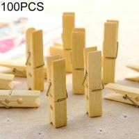 100 stuks multi-functie Mini bamboe kleding foto paperclip Peg wasknijper Wasserij Hanger - thumbnail