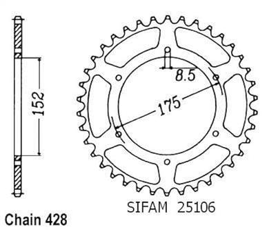ESJOT Chain wheel 428 55z steel black