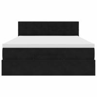 Ottoman bed met matras en LED's 140x190cm fluweel zwart - thumbnail