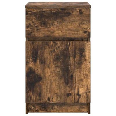 Nachtkastjes 2 st 39x35x65 cm bewerkt hout gerookt eikenkleur