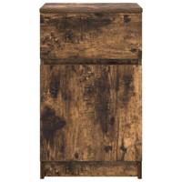 Nachtkastjes 2 st 39x35x65 cm bewerkt hout gerookt eikenkleur - thumbnail