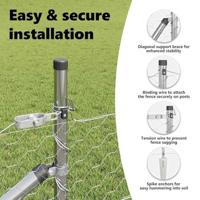 VidaXL Afrasteringspaal zilver 10 x 0,8 m (50 mm gaas) staal - thumbnail