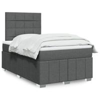 Boxspring met matras stof donkergrijs 120x190 cm - thumbnail