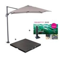 Garden Impressions Hawai parasol S 250x250 zand + 80kg voet en hoes - thumbnail