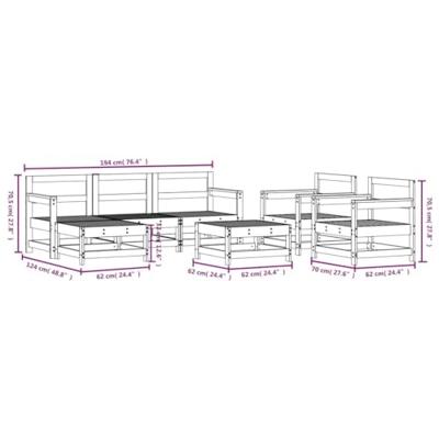 7-delige Loungeset massief douglashout