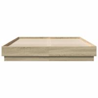 Bedframe bewerkt hout sonoma eikenkleurig 160x200 cm - thumbnail