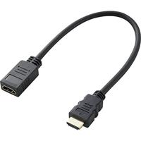 SpeaKa Professional SP-7870100 HDMI-kabel HDMI Verlengkabel HDMI-A-stekker, HDMI-A-bus 0.30 m Zwart 4K UHD, Audio Return Channel (ARC), Vergulde steekcontacten - thumbnail