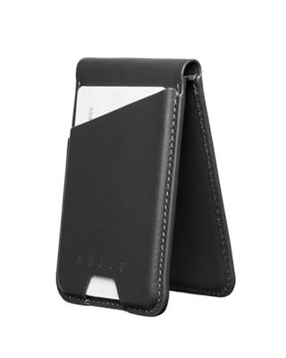 Mujjo Magsafe leather card wallet stand - Black